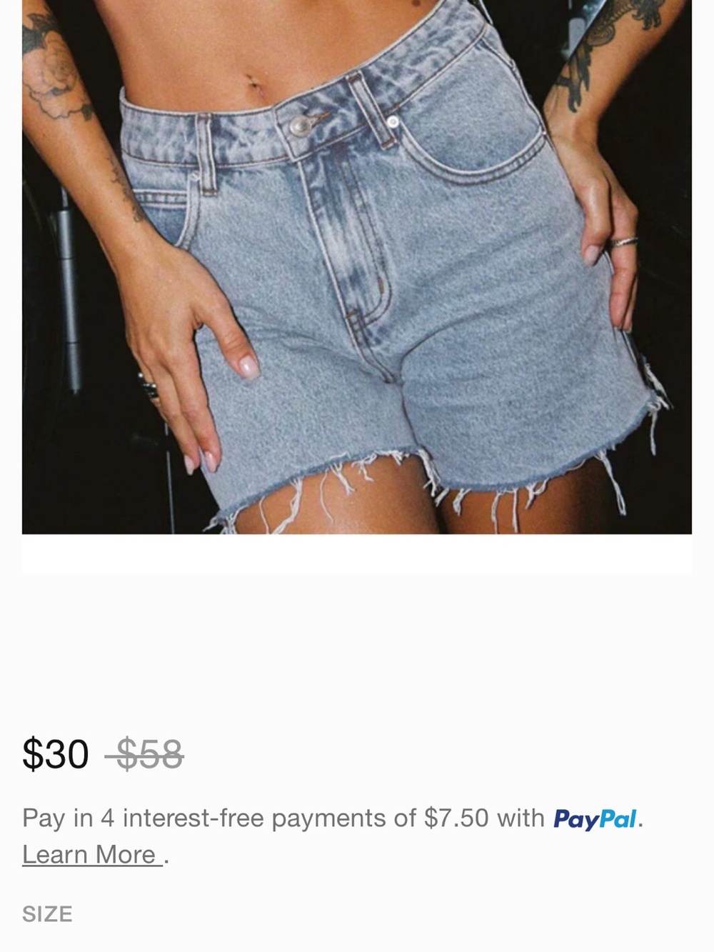 NWT Princess Polly Laurena Denim Shorts. Size 2